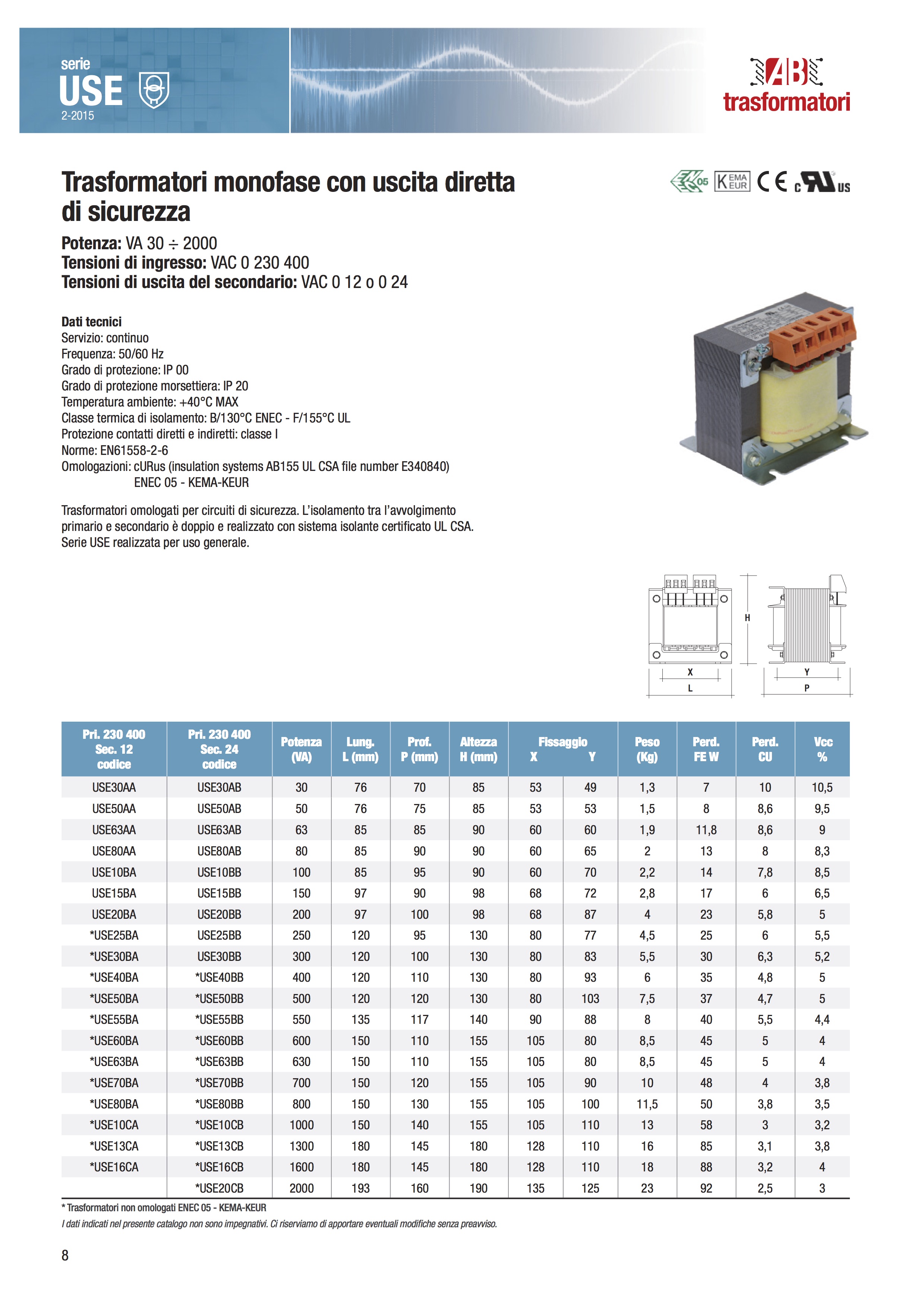 AB_TRASFORMATORI_MONOFASE_CATALOGO - Elettrorappresentanze